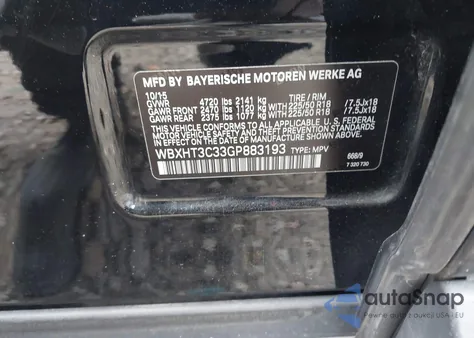 2016 BMW X1 xDrive28I from USA, damaged, VIN WBXHT3C33GP883193